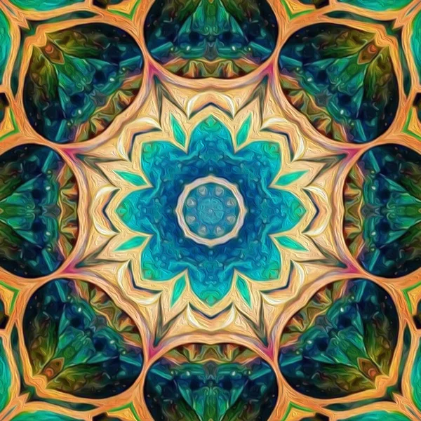 Naadloze Caleidoscoop Mandala Abstracte Achtergrond Uitzicht — Stockfoto