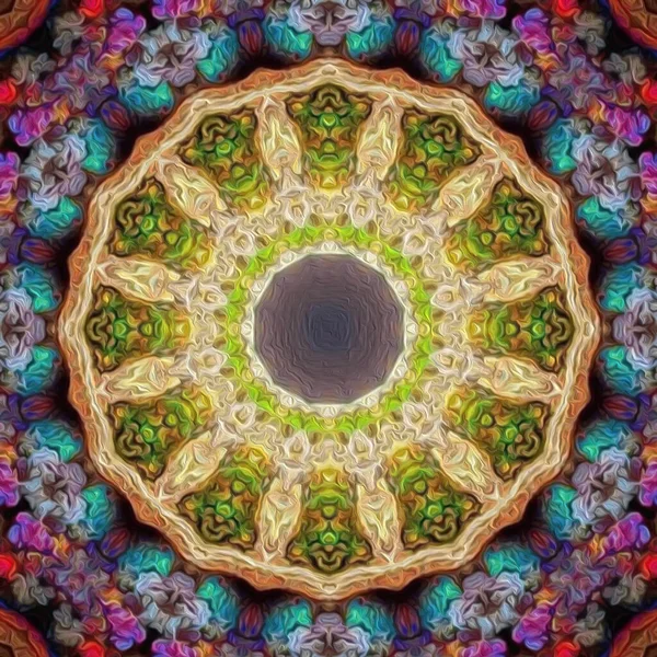 Kusursuz Kaleydoskop Mandala Soyut Arkaplan Görünümü — Stok fotoğraf