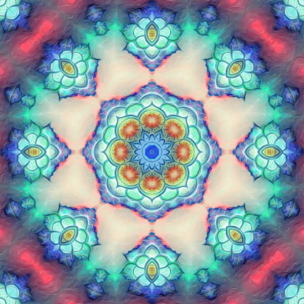 Bezešvé Kaleidoskop Mandala Abstraktní Pozadí Pohled — Stock fotografie