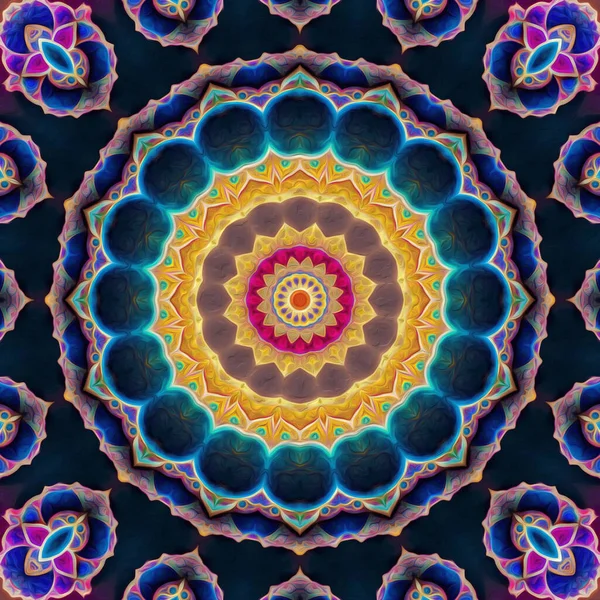 Sömlös Kalejdoskop Mandala Abstrakt Bakgrundsbild — Stockfoto