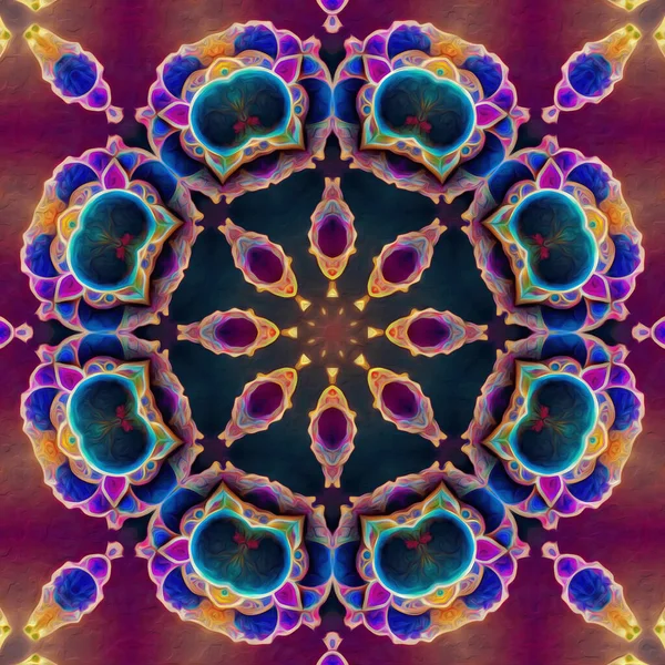 Caleidoscopio Inconsútil Vista Fondo Abstracta Mandala —  Fotos de Stock