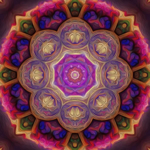Varrat Nélküli Kaleidoszkóp Mandala Elvont Háttér Nézet — Stock Fotó