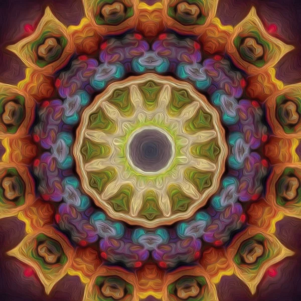 Caleidoscop Fără Sudură Vedere Fundal Abstractă Mandala — Fotografie, imagine de stoc