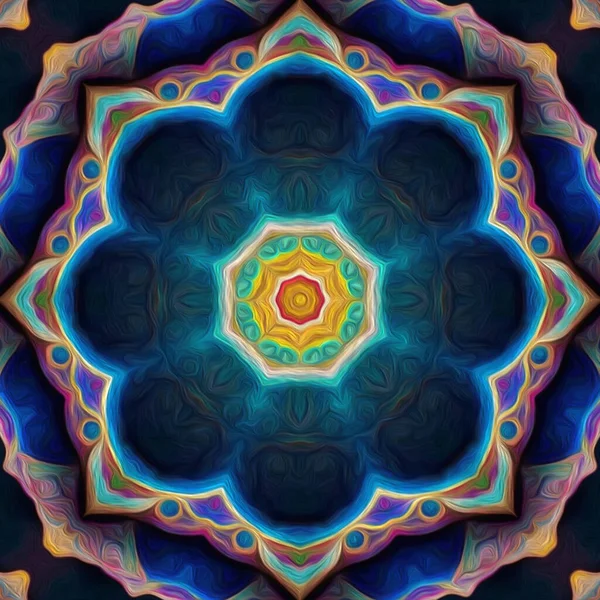 Kusursuz Kaleydoskop Mandala Soyut Arkaplan Görünümü — Stok fotoğraf