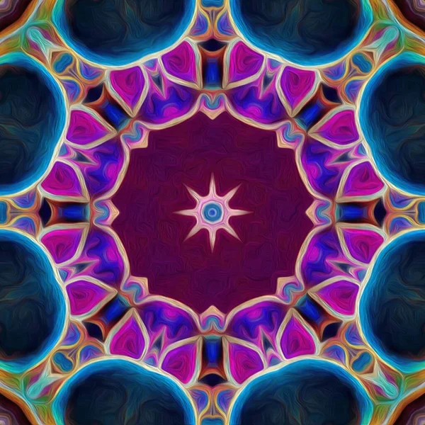Płynny Kalejdoskop Mandala Abstrakcyjny Widok Tła — Zdjęcie stockowe