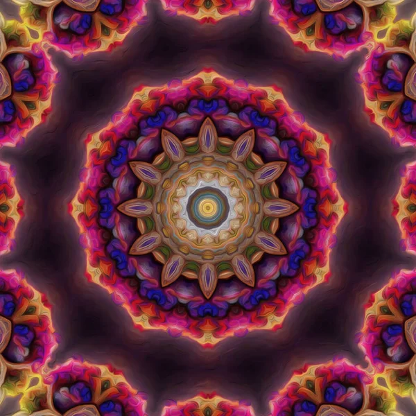 Seamless Kaleidoscope Mandala Abstract Background View — Stock Photo, Image
