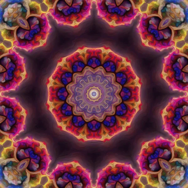 Απρόσκοπτη Καλειδοσκόπιο Mandala Αφηρημένη Άποψη Φόντου — Φωτογραφία Αρχείου