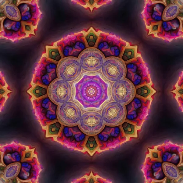 Caleidoscopio Inconsútil Vista Fondo Abstracta Mandala —  Fotos de Stock