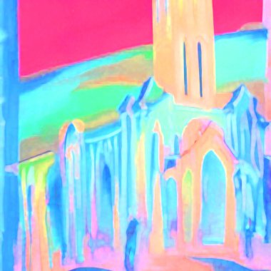 Eski kilise resmi çizimi