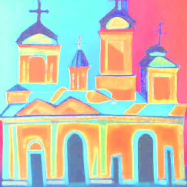 Eski kilise resmi çizimi