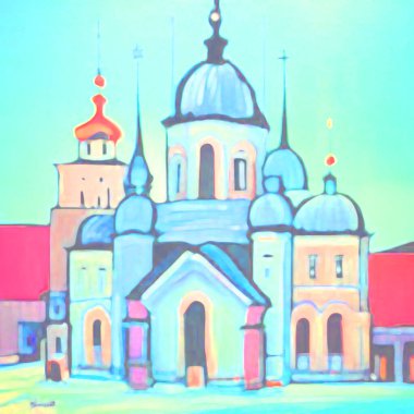 Eski kilise resmi çizimi