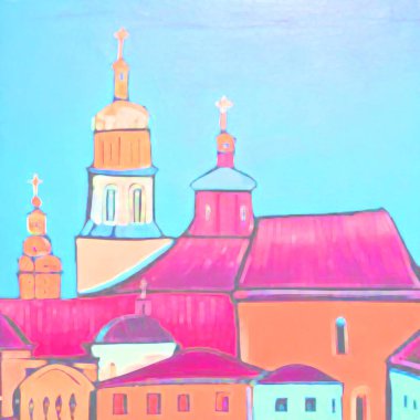 Eski kilise resmi çizimi