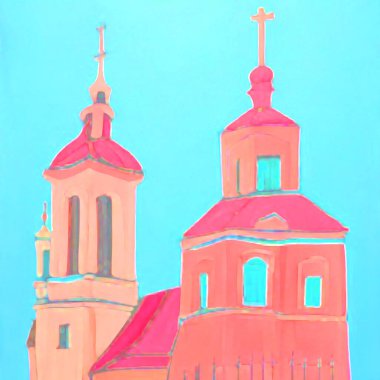 Eski kilise resmi çizimi