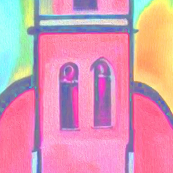 Vecchia Chiesa Frammento Pittura Illustrazione — Foto Stock