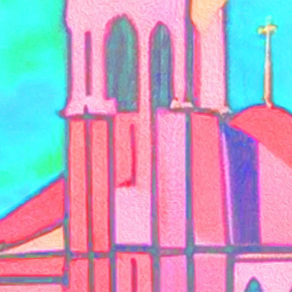 Vieille Église Fragment Peinture Illustration — Photo
