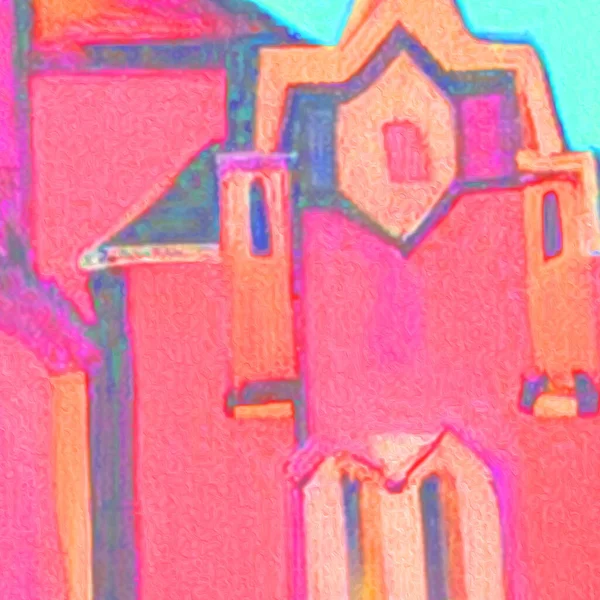 Old Church Fragment Painting Illustration — Stock Photo, Image