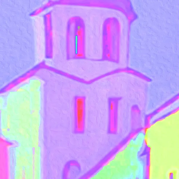 Gamla Kyrkan Fragment Målning Illustration — Stockfoto