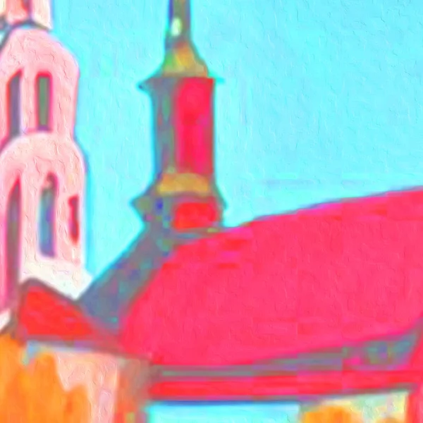 旧教堂碎片绘画插图 — 图库照片