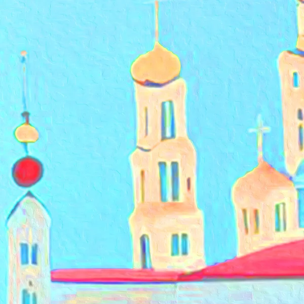 Old Church Fragment Painting Illustration — Stock Photo, Image