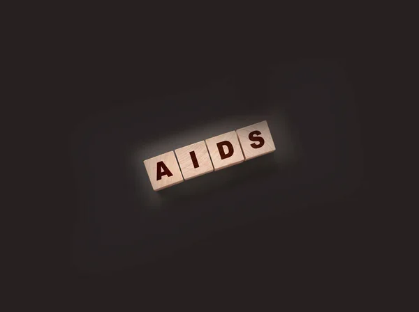 Abreviatura Aids Escrita Cubos Madeira Conceito Saúde Dst Doenças Sexualmente — Fotografia de Stock