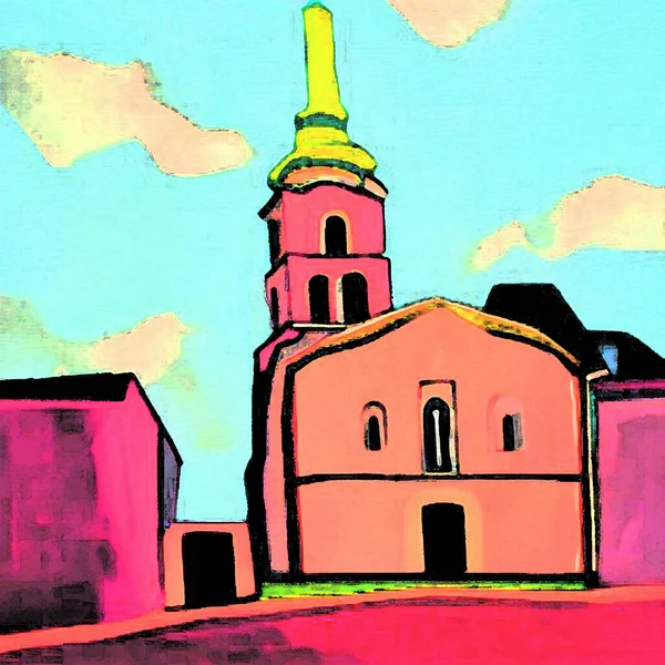 Церква Абстрактний Барвистий Вигляд Тла — стокове фото