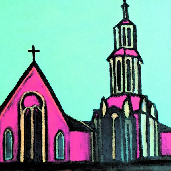 Церковный Абстрактный Красочный Вид — стоковое фото