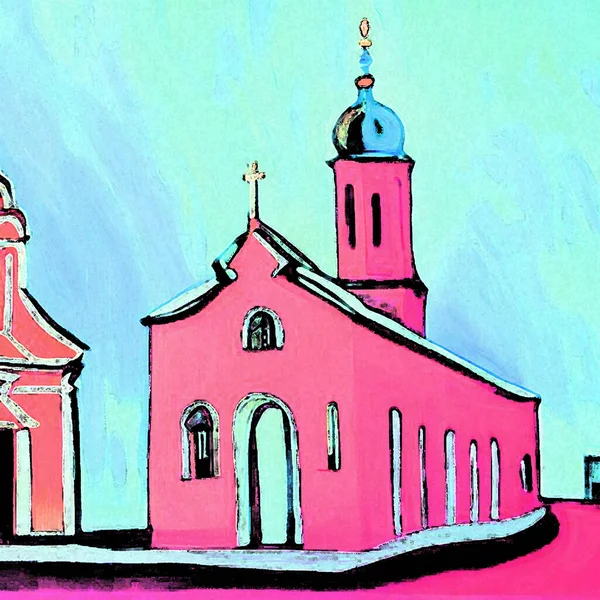 Церковный Абстрактный Красочный Вид — стоковое фото