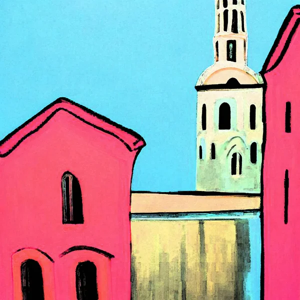 教会抽象的なカラフルな背景ビュー — ストック写真