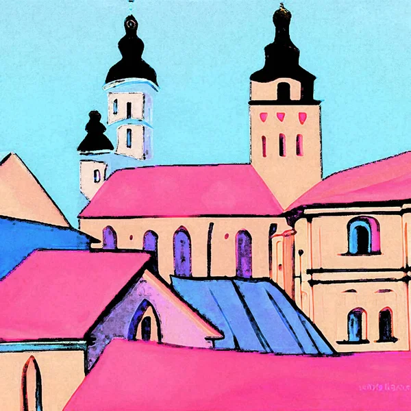 Kirche Abstrakt Bunt Hintergrund Ansicht — Stockfoto