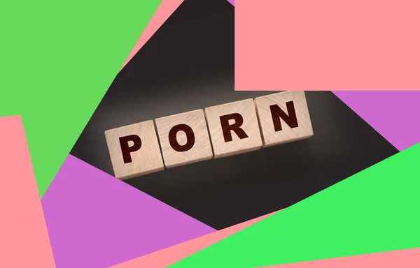 Palabra Porno Bloques Madera Juguete —  Fotos de Stock