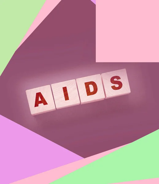 Aids Afkorting Geschreven Houten Blokjes Gezondheidszorg Concept Soa Seksueel Overdraagbare — Stockfoto