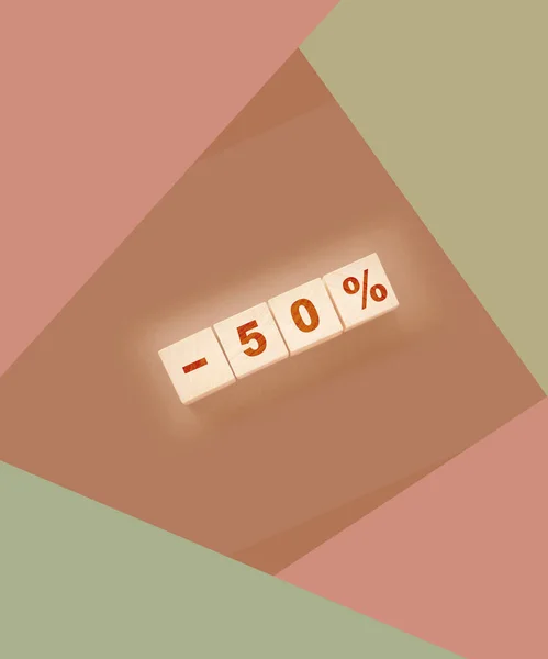 Минус Процентов Фразы Деревянных Блоках Черном Фоне Продажа Бизнес Концепции — стоковое фото
