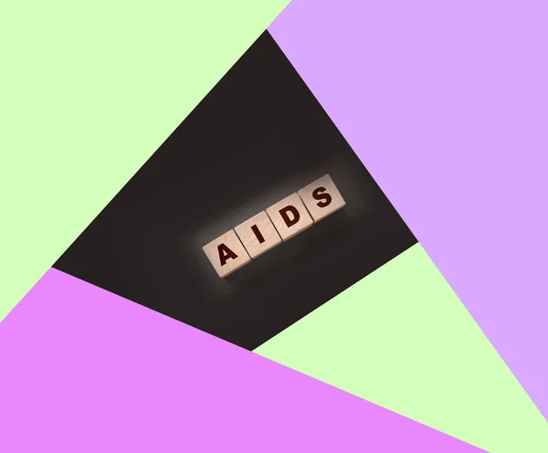 Aids Förkortning Skriven Träkuber Sjukvårdskoncept Könssjukdomar Med Könssjukdom — Stockfoto