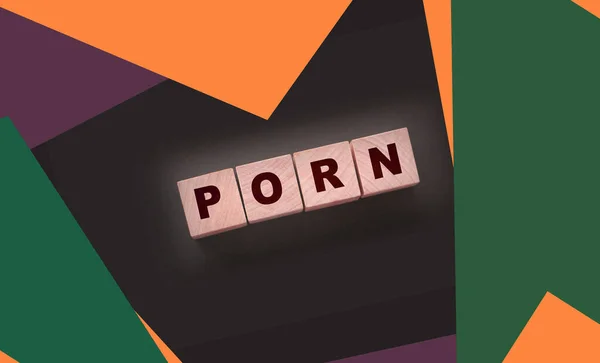 Ordet Porn Träklossar — Stockfoto