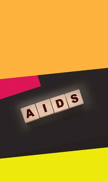 Aids Förkortning Skriven Träkuber Sjukvårdskoncept Könssjukdomar Med Könssjukdom — Stockfoto