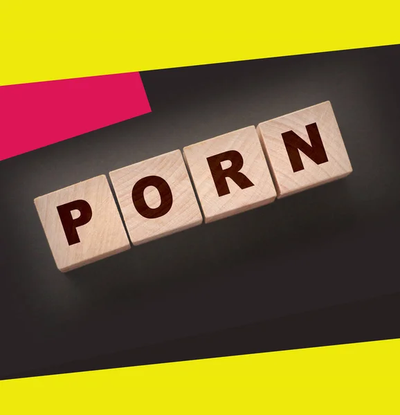 Слово Porn Деревянных Игрушечных Блоках — стоковое фото