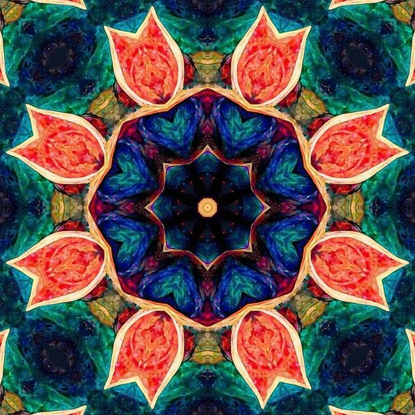 Abstrato Colorido Mandala Fundo — Fotografia de Stock