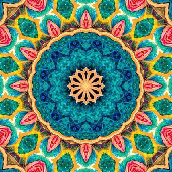 Abstracto Colorido Mandala Fondo —  Fotos de Stock