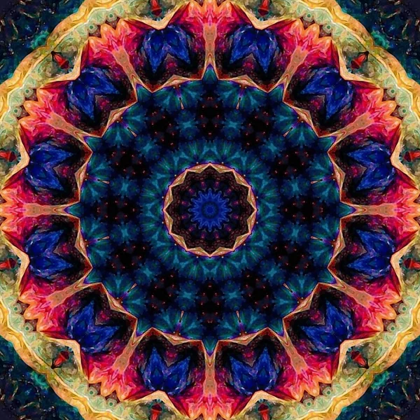 Abstrato Colorido Mandala Fundo — Fotografia de Stock