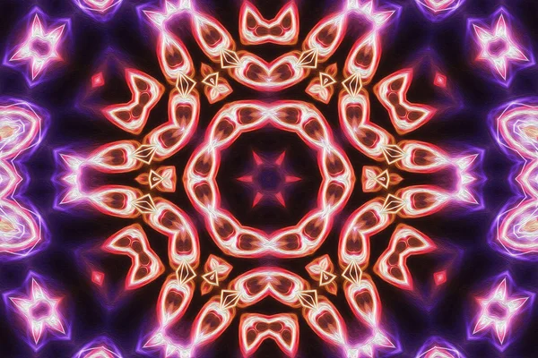마법의 판타지 프랙탈 Esoteric Neon 기하학적 있습니다 도플러의 — 스톡 사진
