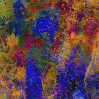 Mavi, yeşil, sarı ve kırmızı renkte suluboya tasarımı