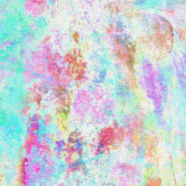 Suluboya tasarımı mavi, yeşil, sarı pembe renklerle boyanmış..