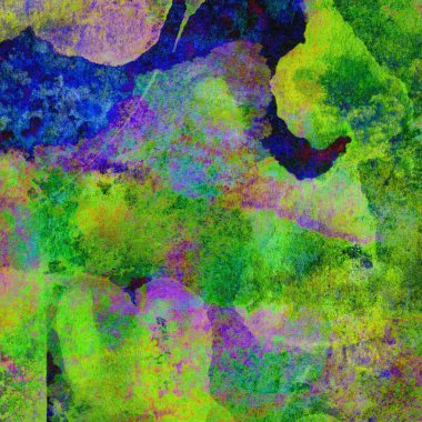 Suluboya tasarımı mavi, yeşil, sarı pembe renklerle boyanmış..