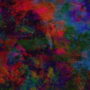 Yeşil, mavi ve mor renkli soyut suluboya tasarımı.