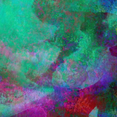 Karışık pembe, yeşil ve mavi renklerde suluboya boya ile yapılmış parlak soyut arkaplan.