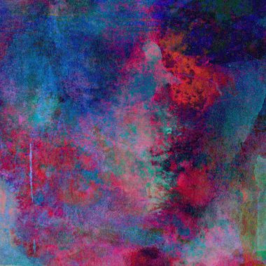 Karışık pembe, yeşil ve mavi renklerde suluboya boya ile yapılmış parlak soyut arkaplan.