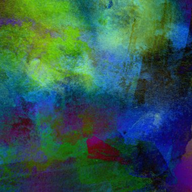 Mavi, yeşil, sarı ve kırmızı renkte suluboya tasarımı