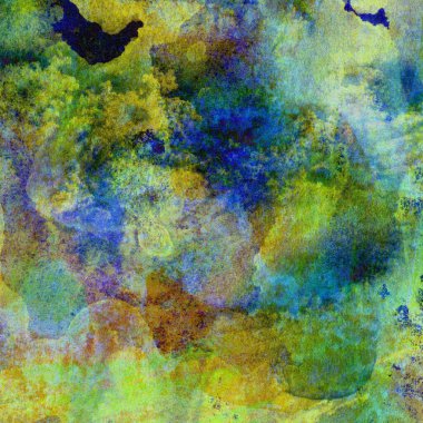 Mavi, yeşil, sarı ve kırmızı renkte suluboya tasarımı