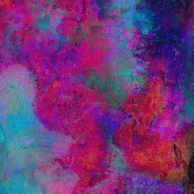 Karışık pembe, yeşil ve mavi renklerde suluboya boya ile yapılmış parlak soyut arkaplan.