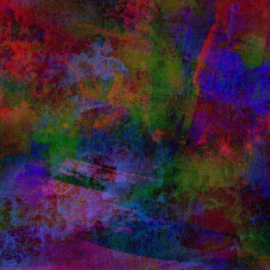 Yeşil, mavi ve mor renkli soyut suluboya tasarımı.